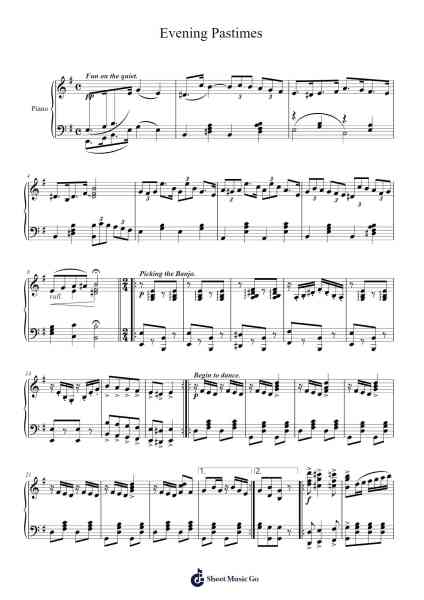 Evening Pastimes Sheet Music by James H. Marshall/Walter Wolff-Arr.Chadner