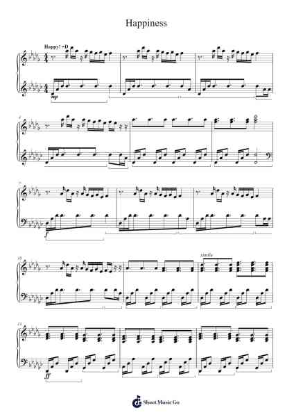 Happiness Sheet Music by Dylan Rowe-Arr.Gaildie Tedn