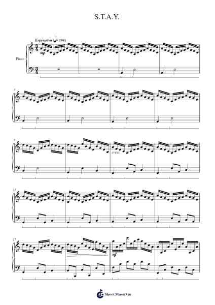S.T.A.Y. Sheet Music by Hans Zimmer-Arr.Virquinn Hoodvid