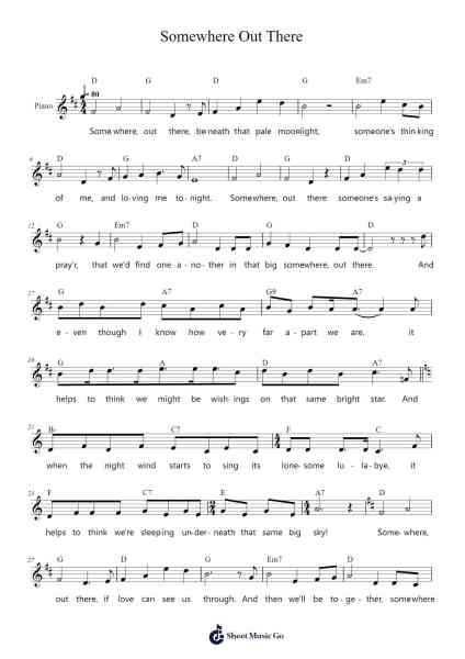 Somewhere Out There Sheet Music by James Horner-Arr.Turdrea