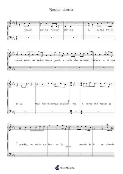 Nessun Dorma Sheet Music by Giacomo Puccini-Arr.Lawwald