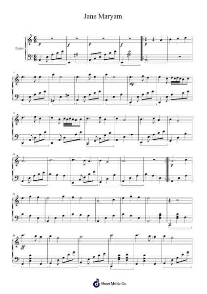 Jane Maryam Sheet Music by undefined-Arr.Kayrist