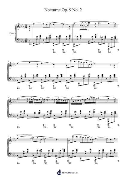 Nocturne in E-Flat Major, Op. 9, No. 2 Sheet Music by Frédéric Chopin-Arr.Junerald