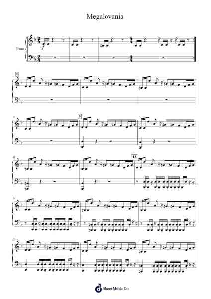 Megalovania Sheet Music by Toby Fox-Arr.Bingpiers Georlance