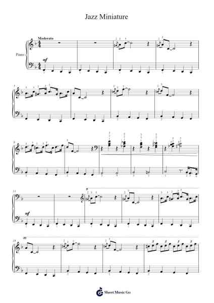 Jazz Miniature Sheet Music by Mark Nevin-Arr.Loulup