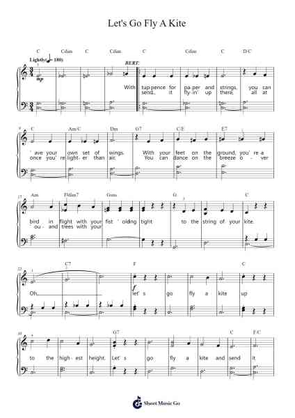 Let's Go Fly A Kite Sheet Music by Sherman Brothers-Arr.Royps