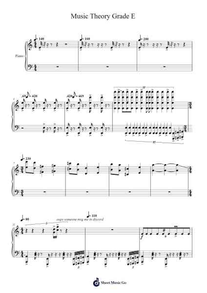 Music Theory Grade E Sheet Music by Mingcheeeeee-Arr.Gekeith Fordkiel