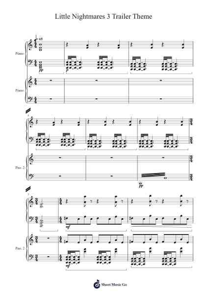 Trailer Theme- Little Nightmares 3 Sheet Music by Tobias Lilja-Arr.Yalegus