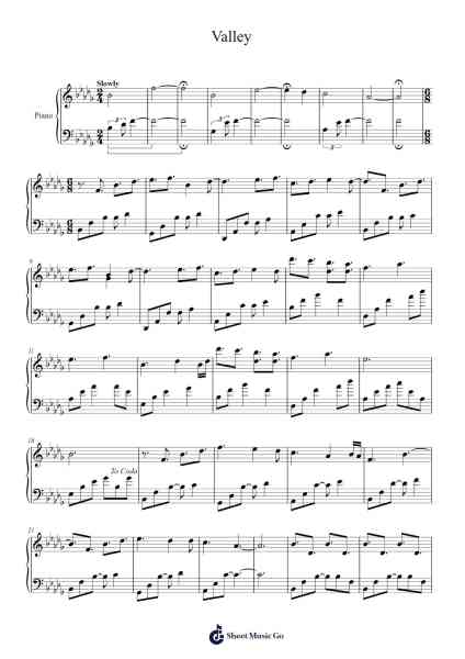 Valley Sheet Music by Thad Fiscella-Arr.Laupound