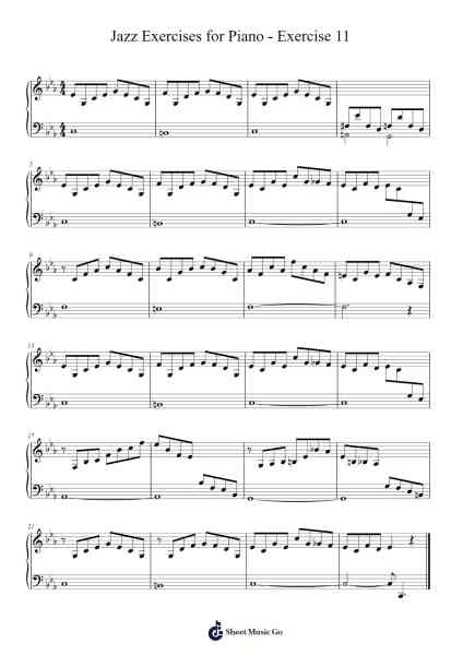 Jazz Exercises for Piano - Exercise 11 Sheet Music by Oscar Peterson-Arr.Larple