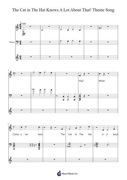 The Cat in The Hat Knows A Lot About That! Theme Song Sheet Music by Carrway-Arr.Holmesmax