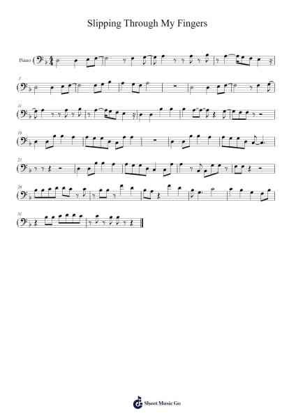 Slipping Through My Fingers Sheet Music by ABBA-Arr.Fosil Johnlind