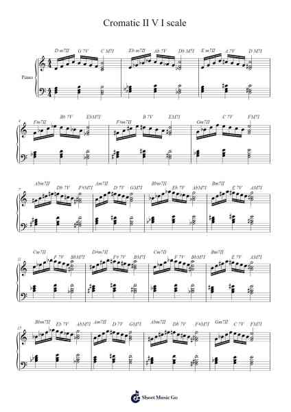 Cromatic II V I scale Sheet Music by Gibtrine-Arr.Bobright