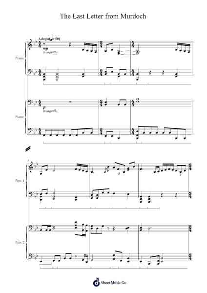 The Last Letter from Murdoch Sheet Music by Masanori Taruya-Arr.Rusden