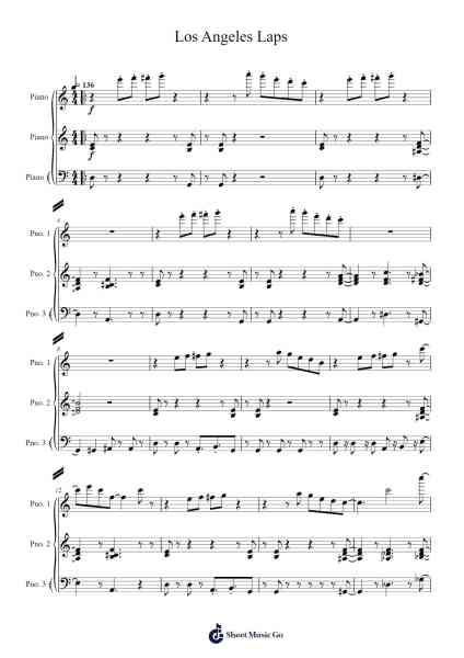 Los Angeles Laps Sheet Music by Masaya Kuzume-Arr.Fieldbing