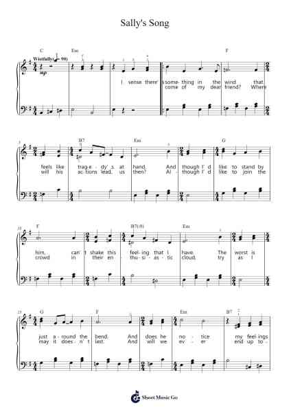 Sally's Song (from The Nightmare Before Christmas) Sheet Music by Danny Elfman-Arr.Odefred