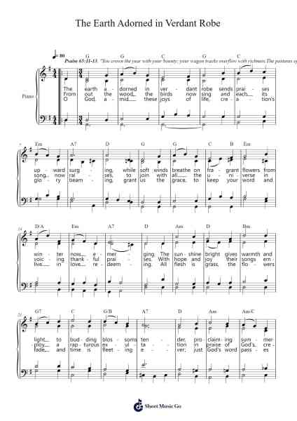 The Earth Adorned in Verdant Robe Sheet Music by W. Åhlén-Arr.Stonelian Chantham