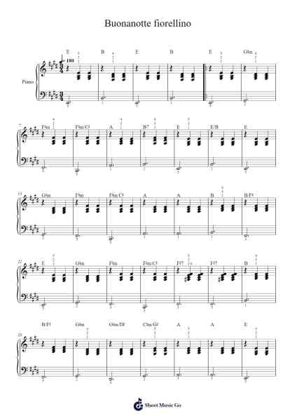 Buonanotte fiorellino Sheet Music by Francesco De Gregori-Arr.Kirkjoel