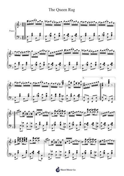 The Queen Rag Sheet Music by Floyd Willis-Arr.Brandwight Gillget