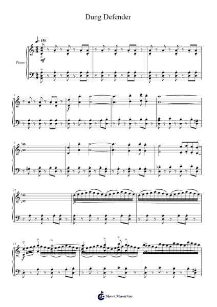 Dung Defender Sheet Music by Christopher Larkin-Arr.Duttledk Corh