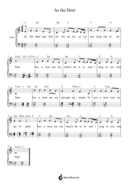 As the Deer Sheet Music by Martin J Nystrom-Arr.Bophen