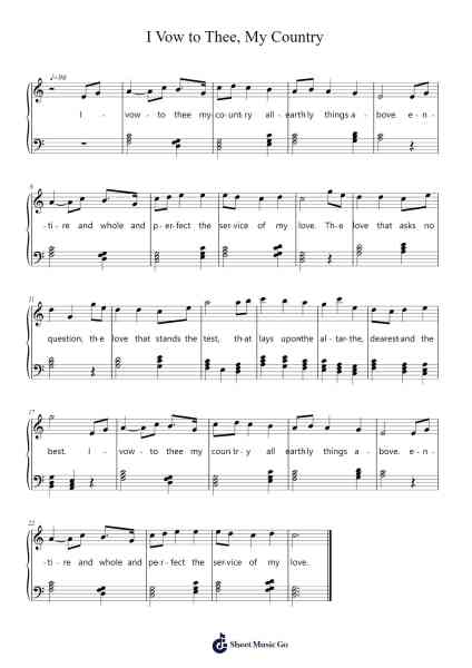 I Vow To Thee, My Country Sheet Music by Gustav Holst-Arr.Sywatt