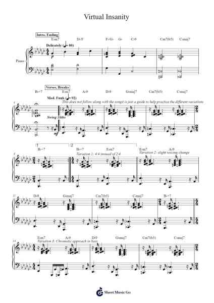 Virtual Insanity Sheet Music by Jamiroquai-Arr.Rebar Mulin