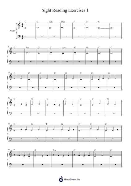 Sight Reading Exercises 1 Sheet Music by KeyBand-Arr.Wolflor Coltrid