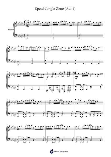 Speed Jungle Zone (Act 1) Sheet Music by Tee Lopez-Arr.Brianphrey Judphne