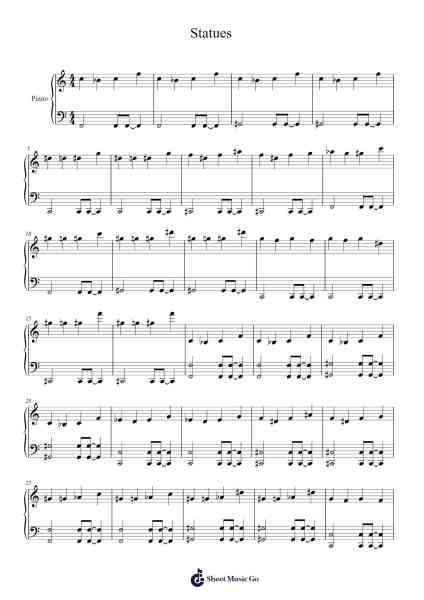 Statues Sheet Music by Alexandre Desplat-Arr.Gwenter Stedi