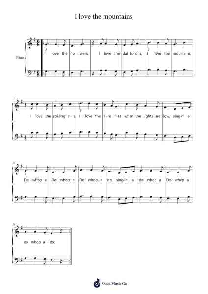 I love the mountains Sheet Music by Houaida Goulli-Arr.Alac Floleigh