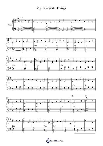 My Favorite Things Sheet Music by Rodgers & Hammerstein-Arr.Housebuck Boylejones