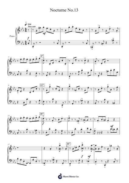Nocturne No.13 Sheet Music by Frédéric Chopin-Arr.Maudky Clairebey