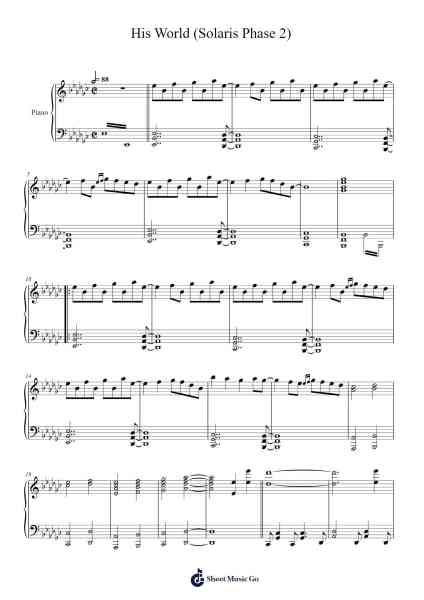 His World (Solaris Phase 2) Sheet Music by Tomoya Ohtani/Takahito Eguchi/Mariko Nanba-Arr.Beroll