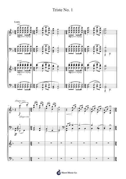 Triste No. 1 Sheet Music by Eduardo Fabini-Arr.Minmeg Bobfax