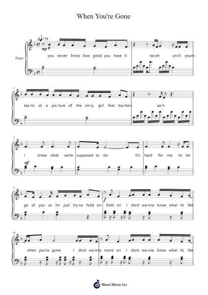 When You're Gone Sheet Music by Shawn Mendes-Arr.Hobryce Cookeniei