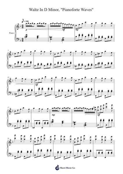 Waltz In D minor, "Pianoforte Waves" Sheet Music by Mic De Villa-Arr.Lilrald