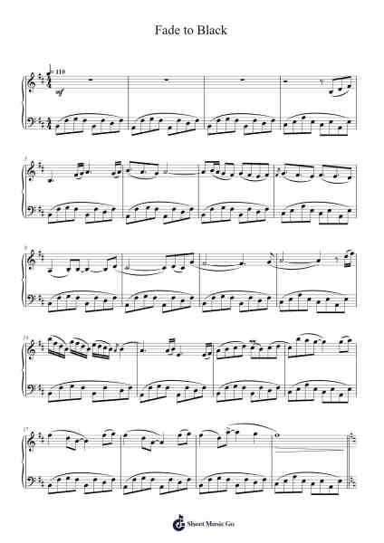 Fade to Black Sheet Music by Metallica-Arr.Felnah Puvien