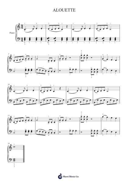 Alouette Sheet Music by Belgust-Arr.Leeles Stoweser