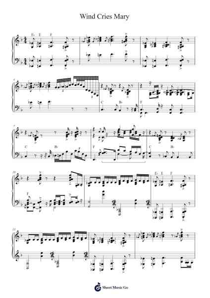 Wind Cries Mary Sheet Music by Jimi Hendrix-Arr.Sanjay Lanh
