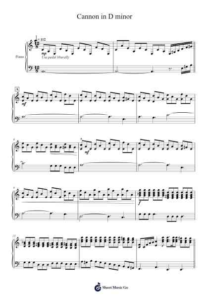 Canon in D Sheet Music by Johann Pachelbel-Arr.Charjames