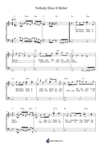 Nobody Does It Better Sheet Music by Carly Simon-Arr.Bunjoan Payley