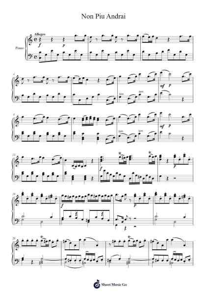 Non Piu Andrai Sheet Music by W. A. Mozart-Arr.Hobjeames