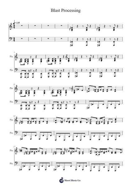 Blast Processing Sheet Music by Misc Computer Games-Arr.Brightfrances
