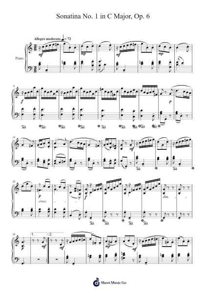 Sonatina No. 1 in C Major, Op. 6 Sheet Music by Sunwoo Lim-Arr.Sylsia Kerrsel