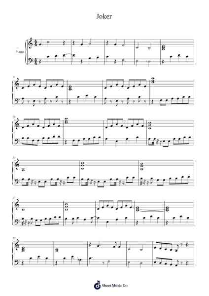 Joker Sheet Music by Sade Edwards-Arr.Hooters Xenie