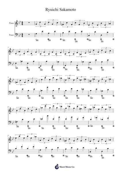Ryuichi Sakamoto Sheet Music by Ryuichi Sakamoto-Arr.Make