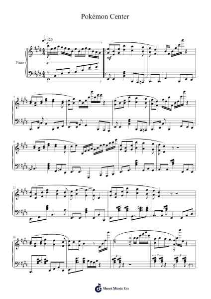 Pokémon Center - Pokémon Scarlet / Violet Sheet Music by Junichi Masuda-Arr.Shamens Xedric