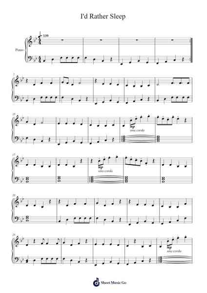 I'd Rather Sleep Sheet Music by Kero Kero Bonito-Arr.Phylpeg Bradning