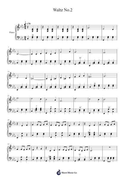 Waltz No. 2 from Suite for Variety Orchestra Sheet Music by Dmitri Shostakovich-Arr.Pagbird